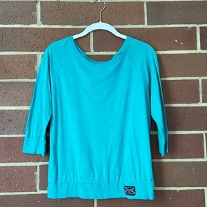 Teal grunt style 3/4 sleeve